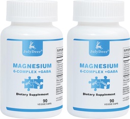 2 üveg Hatszoros Magnézium Komplex 124; 350mg Magnézium Glicinát, malát, Citrát, Taurin, Oxide, L- treonate az izmok, idegek, & Energy, GABA Alvástámogatás a 124; Magas abszorpció 124; Vegán szappan 124; 90 kapszula