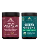Ősi Táplálkozás Organic SuperGreens Powder, 25 Servings + Multi Collagen fehérje por, ízesítetlen, 45 Servings