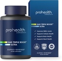ProHealth NAD Triple Boost Ultra + 500 mg Niagen NR. 3X NAD + Optimizer Plus Apigenin, PQQ, Quercetin. Promotes Longevity, Heart and Brain Health, Activates Sirtuins for Cellular Repair (30 Servings)