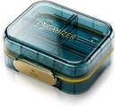 Portable Travel Pill Organizer 7 Comistions - Perfect Weekly Pill Case Waterproof Pill Box for Daily Vitamins and Medicine, Small Pill Container for Pocket Purse (Blue)