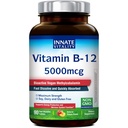 Innate Vitality B12 5000mcg-vitamin, Nyelvalatti, Vegan Metilkobalamin, Gyors oldódás tabletta, Természetes barack aroma, Támogatja energia termelés és egészséges idegrendszer, 90 tabletta