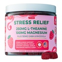 Stress Relief Ergänzung für Frauen & Kinder | L Theanine GABA Ergänzungen mit Rhodiola Rosea für Stress | Magnesium Citrate Gummi für Kinder | Cortisol Ergänzungen für Frauen | Kava Kava Alternative