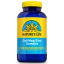 Nature's Life Cal Mag Zinc Complex - Calcium (1000 mg), Magnesium (500 mg), Zinc (15 mg), & D3 Supplement, Trace Mineral Support for Bones & Teeth, Vitamin Formula for Men & Women - 250 Count Capsules