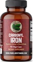 Pure Lab Vitamins Carbonyl Iron - 90 Vegan Caps Egyedi formuláció Metallic Iron VIT C, Superior Bioesperability - Non- Constipating, Támogatja Red Blood Cell Formáció Kanadában