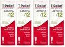 T-Relief Arnica + 12 Cream Natural Relieving Activities for Back Pain Joint Sighness Muscle Aches & Stiffness, Whole Body Fast Act Relief for Women & Men - 4 oz (4 csomag)