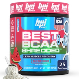 BPI Sports Best BCAA Zúzott - koffein ingyenes termogén hasznosítás ital, Lean Muscle Building BCAA Powder For Women and Men, Előedzés BCAA Amino Acids Drink- Görögdinnye ICE - 25 szerváció