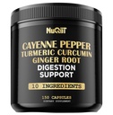Cayenne Pepper kapszula kurkumin gyökér, Ginger Root, Berberine HCl & More - Az immunrendszer támogatása, emésztés, közös egészség és szív egészség - 150 kapszula