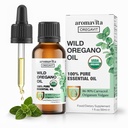 Wild Oregano Oil Organic - 100% tiszta hígítatlan Organic Wild Oregano Oil 86- 90% Carvacrol, Immun Support - Plant- Based, Herbal Supplement - Vegan, Non GMO, Gluten Free, 1fl.oz / 30ml