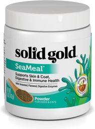 Solid Gold Cat & Dog Multivitamin Powder - Kelp Powder, Omega 3 & Vitamins for Dental, Digestive, Immune, Skin & Coat Health - Multi Vitamin kutyáknak és macskáknak - Cat & Dog Food Additive Supplement - 5oz