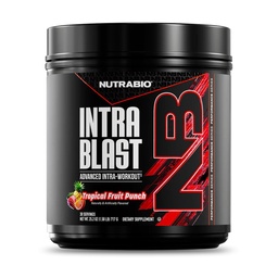 NutraBio Intra Blast Bcaa Powder Amino Acid Supplement, Electrolyte & Hydration Blend, Intra, Pre Workout & Muscle Recovery, 20g Eaa Amino Acids Powder, 5g Glutamine- Trópusi Gyümölcs Punch, 30 Serving