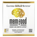 California Gold Nutrition MEM Food, Memory & Cognitive Support with MEM Blend, L-Serine, Organic Lion 's sörény és áfonya gyümölcslé por, 60 csomag, 0,3 oz (8.5 g)