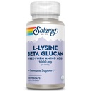 SOLARAY L-Lysine mit Beta Glucan, freie Form Aminosäure, L-Lysine 1000mg Kapseln, Immununterstützungsergänzung, Gesunde Haut und Lippen Unterstützung, 60-Tage Garantie, Lab Verified, 30 Servierungen, 60 VegCaps