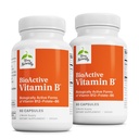Terry természetesen bioaktív B-vitamin - Aid Heart Health with Bioactive B Vitamins - Kiegészítés Folate & Calcium - B Complex Vitamin, hogy segítse az idegrendszer működését - 60 kapszula (2-es csomag)