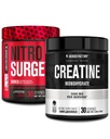 Jacked Factory NITROSURGE Shred preworkout kiegészítés (Fekete cseresznye, 30 szerva) & Creatine Monohidrát por (ízesítetlen, 30 szerva)