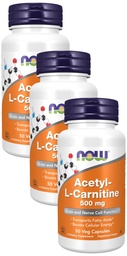 Most kiegészítők, Acetil-L karnitin 500 mg, Amino-sav, agy és idegsejt funkció *, 50 Veg kapszula (csomag 3)