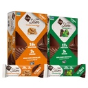 Nugo Slim Vegan Variety - Crunchy Mogyoróvaj 12 bar & Chocolate Ment 12 bar, Low Net Carb, Keto Friendly, 16- 17g Plant Based Protein, Gluten Free, 24 gróf