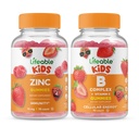 Életképes Cink Kids + B Complex Kids, Gumies Bundle - Nagy ízű, vitamin kiegészítés, glutén mentes, GMO mentes, rágható gumi