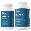 Dr. Tobias Omega 3 Fish Oil & Psyllium Napi kiegészítők szív, agy & Immun Support, Egészséges Bowel Mozgástámogatás Psyllium Husk kapszula