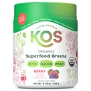 KOS Organic Superfood Powder - Gut Health from Prebiotic Fiber, Supergreens and Adaptogens - USDA Certified Organic, Made in a GMP Certified Facility - 28 Servings Berry