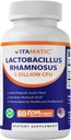 Vitamatic Lactobacillus Rhamnosus 5 billió / DR kapszula (10 billió / 2 kapszula) - 60 gróf - Advanced Digestive & Immune Support - Prebiotic Inulin Fiber