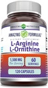 Amazing Formulas L- Arginine / L- Ornithine 1500 Mg Per Serving, Capprovine 124; Non- GMO szuverenitás 124; Gluten Free Acid Supplement (120 Count)