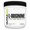 NutraBio L- Arginin kiegészítés, 750mg Nitrogén-oxid prekurzor, támogatja a vér áramlását, érrendszeri egészség, és izomnövekedés, 250g
