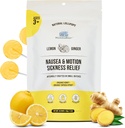 MommaBear Hányinger & Motion Betegség Lollipups - Non-GMO Lemon & Ginger Candy for Nausea - Organic Lollipups for Kids 3 + & Terhes nők enyhítése Quesiness - Szigorúan zárt frissesség (10 csomag)