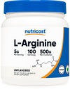 Nutricost L- Arginine Powder 500 Grams (1.1lbs) - Pure L- Arginine Powder - 5000mg Per Serving; 100 Servings