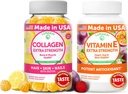 Lunakai Collagen és E-vitamin Gummees Bundle - Non-GMO Aging kiegészítők férfiak és nők számára - Természetes gumi C-vitamin & 250 mg Natural VIT E