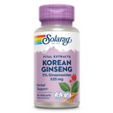 SOLARAY koreai ginseng gyökér kivonat - gyógynövény támogatás alkalmi stressz, energia, és fizikai tartósság - 5% ginsenosides - Vegan, Lab ellenőrzött - 60 szervizek, 60 VegCaps