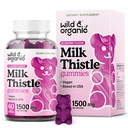 Wild & Organic Milk Thistle Gumies 1500 mg - Milk Thistle Supplement for Live Cleanse Detox - Silymarin Life Detox Gumies - 30 Days Supply - 60 Vegan, Non-GMO Chews