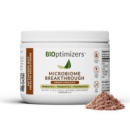 Microbiome Breakthrough javítási por - Csokoládé Flavor - Has Lactobacillus Strains, Bone Broth & Collagen - Source of L- Glutamin - Gas & Bloating Relief - Javítja Gut Health - 30 Servings - 150g