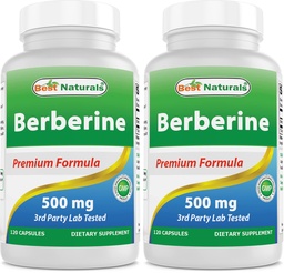 A legjobb természetes Berberine 500 mg 120 kapszula - támogatja az immunfunkciót, a kardiovaszkuláris és gasztrointesztinális funkciót (120 db 2-es csomag)
