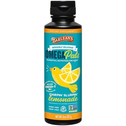 Barlean Omega 3 Fish Oil Liquid Supplement for Kids, Chirpin 'Slurpin' Lemonade, 540 mg EPA és DHA Fatty Acid, 8 oz