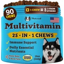Természetes Kutya Vállalat 25- in1 Multivitamin Sajtok kutyáknak - Napi Soft Dog Vitaminok antioxidánsokkal, Cink & Folic Acid - Supports Joints, Skin & Coat, Immune & Heart Health - All Ages, All Breeds