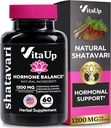 Shatavari kapszula nőknek 1200mg - USA Készített Shatavari gyökér kiegészítés normál hormonális támogatás, Menopauza & Menstrual Wellness - 60 Vegán kapszula