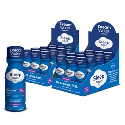 Dream Water Natural Sleep Aid, GABA, MELATONIN, 5- HTP, 2.5oz Shot, Snoozeberry, 24 Count Economic Value Pack