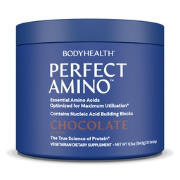 BodyHealth PerfectAmino Powder - BCAA és EAA Powder for Pre and Post Workout - Amino Acid Energy Drink férfiaknak és nőknek, hogy támogassák a Lean Muscle and Recovery - Csokoládé - 30 Szolgálás
