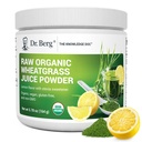 Dr. Berg USDA Certified Organic Green Powder Superfood (60 Servings) - Készült nyers Wheatgrass, Chlorophyll, Trace Minerals & Natural Enzimes - Non-GMO Green Superfood Powder - Lemon Flavor