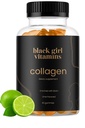 Fekete lány vitaminok - Collagen Gummees haj, bőr, és a körmök támogatása, C-vitamin, E-vitamin, és biotin, gluténmentes, (Lemon), 60ct