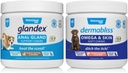 VETNIQUE Dermabliss Omega & Skin Supplement Chews for Dogs (60ct) & Glandex Anal Gland Support Mogyoróvaj Soft Chews for Dogs (60ct) Bundle