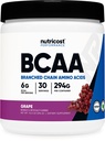 Nutricost BCAA por (Szőlő, 30 adag) - Optimális 2: 1: 1 arány, vegetáriánus, nem GMO