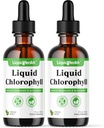 LIQUIDHEALTH folyékony klorofill cseppek - Belső dezodor, antioxidánsok, máj méregtelenítő, Immuntámogatás, Relieve Bad Breath, Csökkentse Appetite, Collagen for Hair & Skin Health - Vegan, Non-GMO (2 Pack)