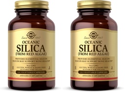 Solgar Oceanic Silica from Red Algae 25 mg,100 Vegetable Capsules - Excellent Source of Calcium,Supports Bone Health - Non-GMO,Vegan,Gluten Free,Dairy Free,Kosher - 50 Servings,(Pack of 2)