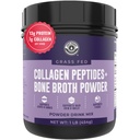 16oz Bone Broth por fűszeres Fed Collagen Peptides - Ízesítetlen, Zero Carb, Tejmentes, Adalékanyagok nélkül, Fillers nélkül - Természetes forrás típusa I és III - Grass Fed Bone Broth Collagen por
