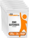 BulkSupplements.com Cink Glicinate Powder - Cink Supplement, Ásványvíz Supplement Immune Support - Gluten Free, 130mg per Serving, 5kg (11 £) (5-ös csomag)