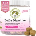 Wholistic Pet Organics: Probiotic Chews for Dog Digestive Health - 60 Count - Dog Probiotics and Digestive Enzimes - Support Gut Health Immune Supplement Prevents Dog Digestive Problems