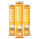 nutrazul Immunrendszeri Triple Action Effervescent tabletta C-vitaminnal 1000mg, D-vitamin, cink, Support Daily Routine, Gluten- Free, Sugar- Free, Lactose- Free, Orange Flavor, 20 tabletta, (3-as csomag)