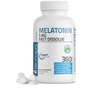 Bronson Melatonin 5 mg gyors oldódó borsmenta tabletták B6 - Promotes Relaxation, 360 vegetáriánus rágótabletta