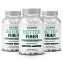Organics Ocean Better Fiber - Napi fiber kiegészítés - Soften Stool fáradhatatlan Bowel Movements - Psyllium Hulk és Slippery Elm - 3 palackok